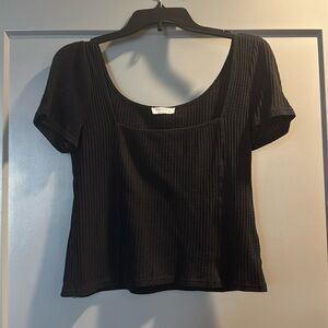 Square neck miss love knitted cropped shirt size large
